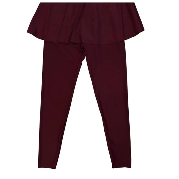 Women’s burkini Long Sleeve One-Piece Swimsuit – Burgundy, Solid Color, Size S - Picture 8 of 10